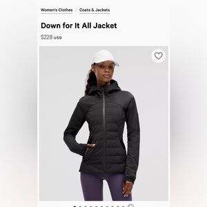 Lululemon down for it all black